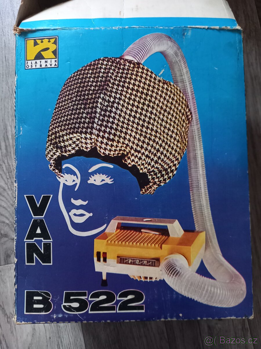 Raritní retro vysoušeč vlasů VAN B 522 Zlatník Ostrava