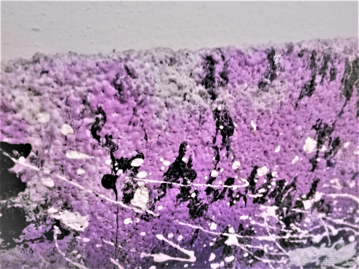 NOVÝ - obraz z kamínků malba - fialový