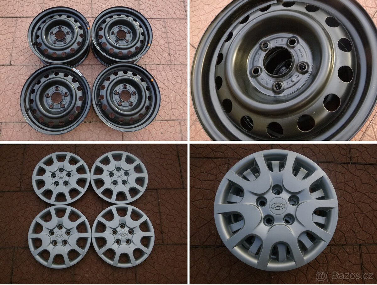Plechové disky orig Kia Hyundai 5x114,3 6Jx15 ET46 - poklice