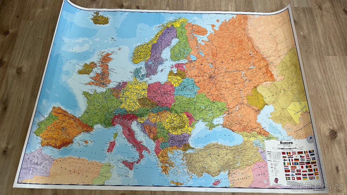 Politická nástěnná mapa OBŘÍ EVROPA 170 x 124 cm