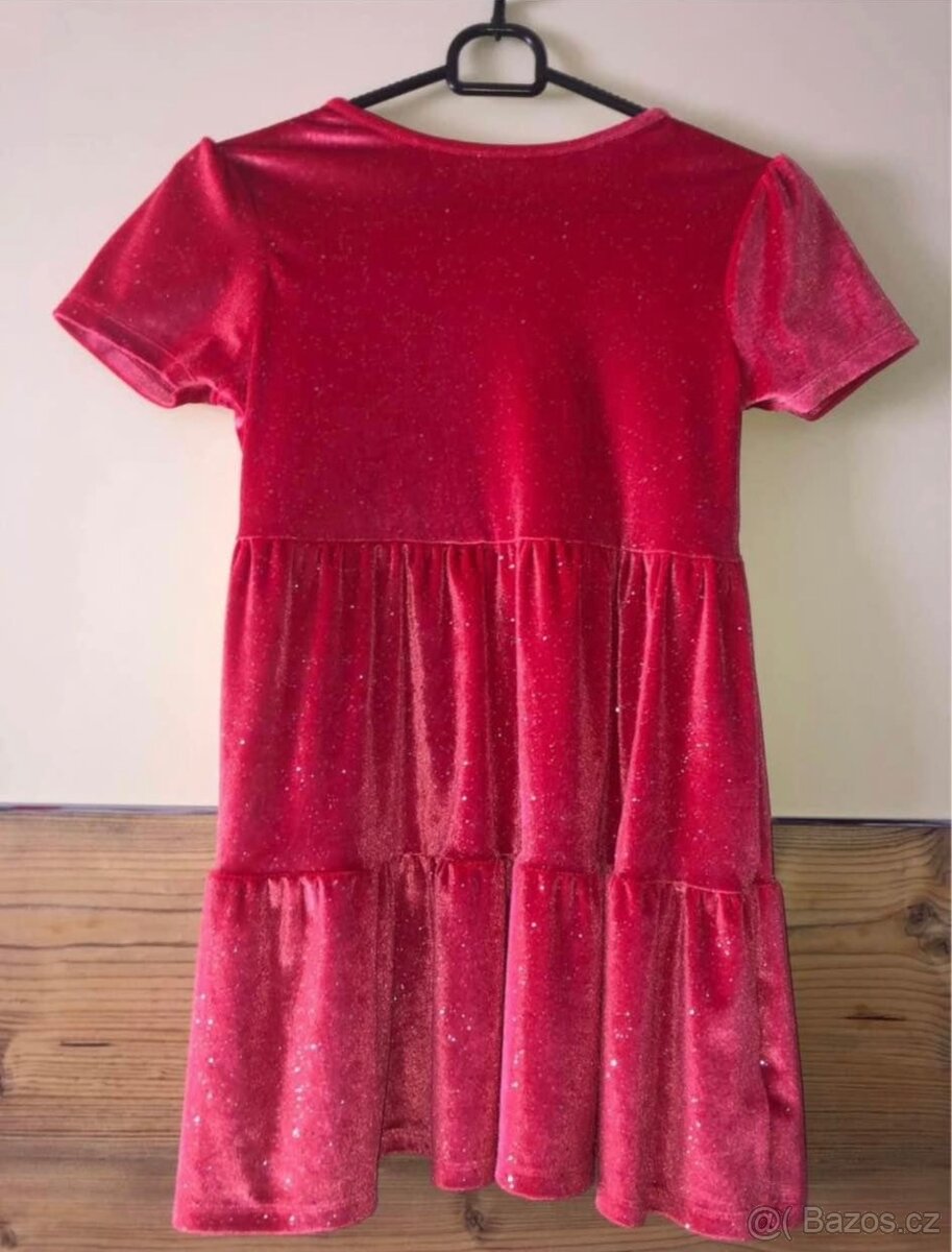 Vánoční šatičky třpytivé vel. 134