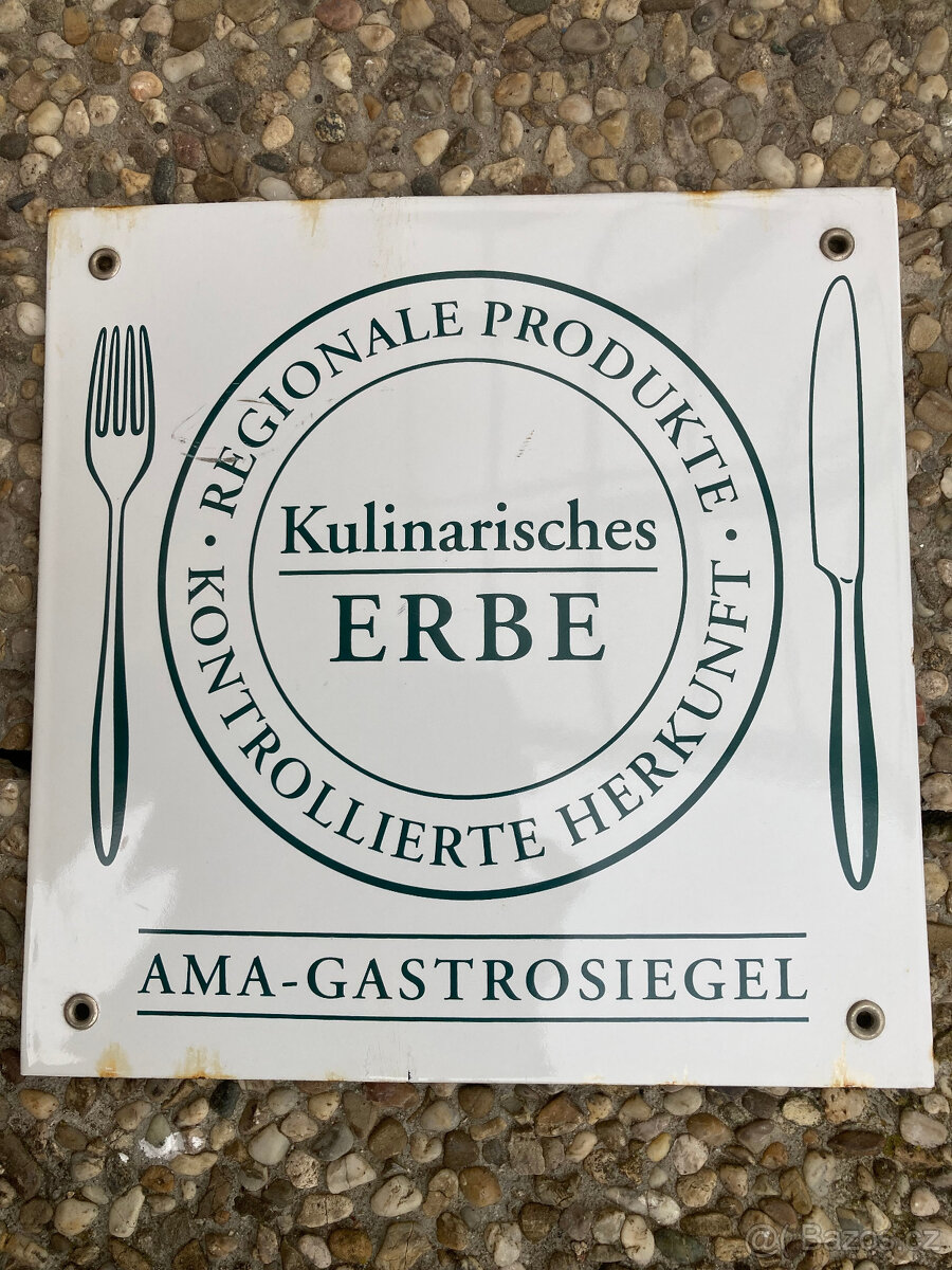 Cedule smaltovaná za 600 kč včetně doručení