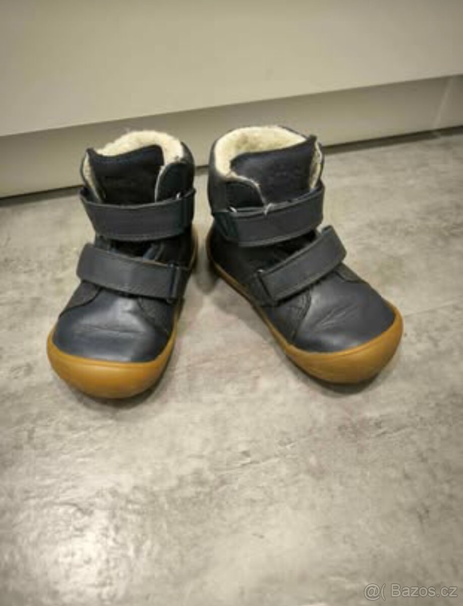 Barefoot dětské zimní boty Koel - Emil Napa Tex wool modré
