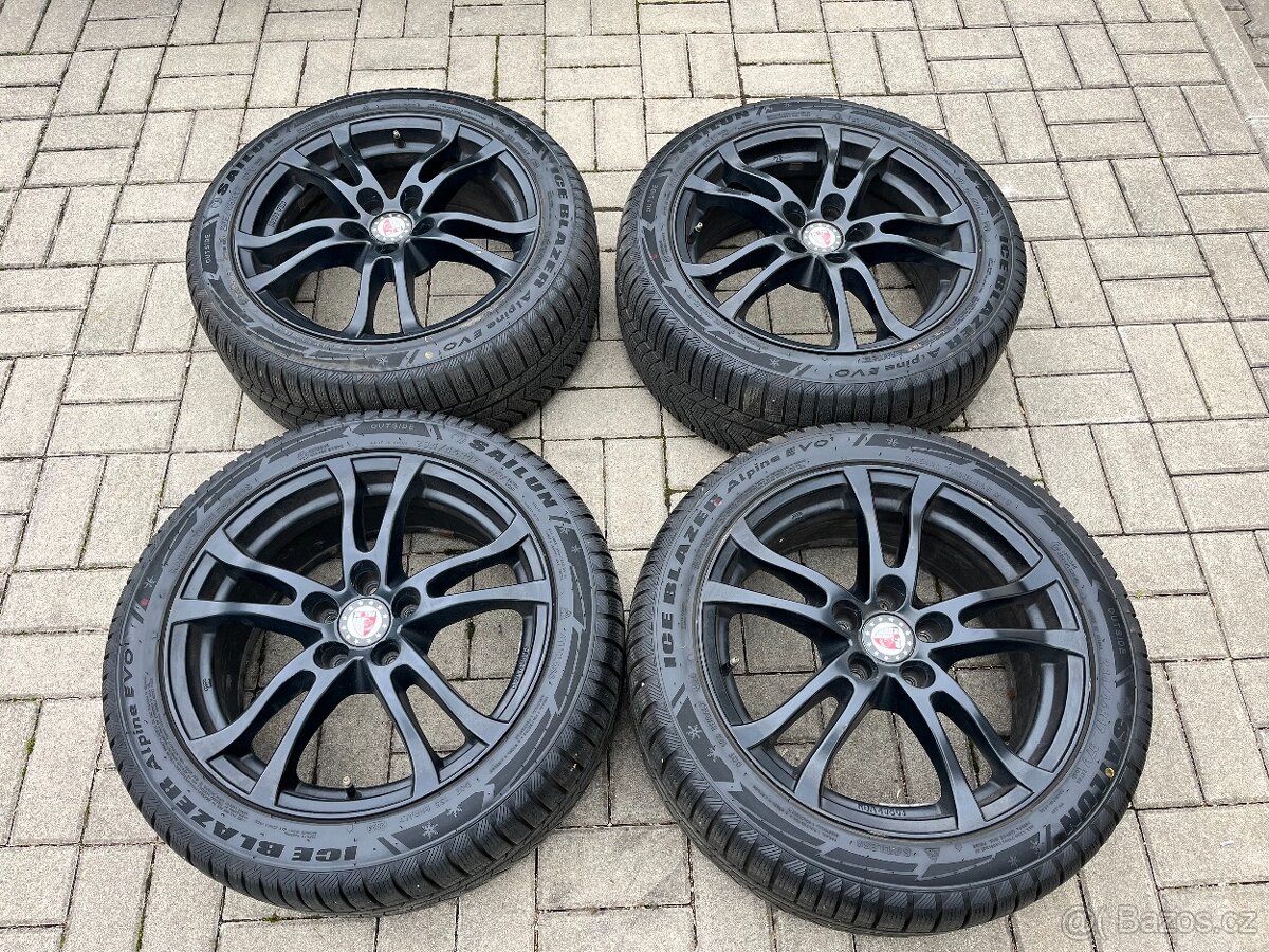 4x alu disky 5x108 R17, pneu 90%