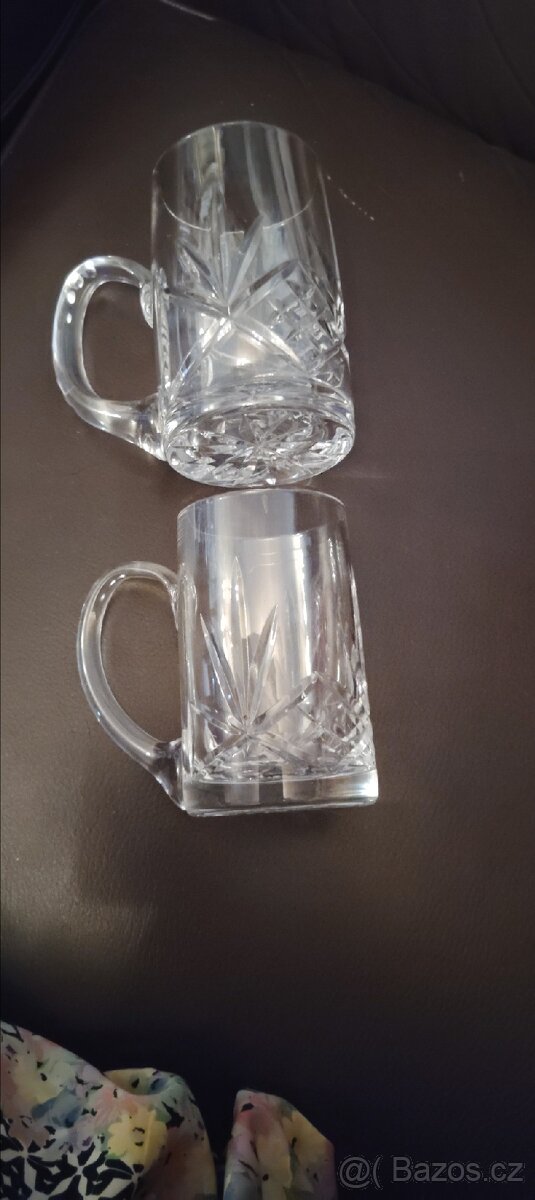 Broušené půllitry na pivo Bohemia Crystal
