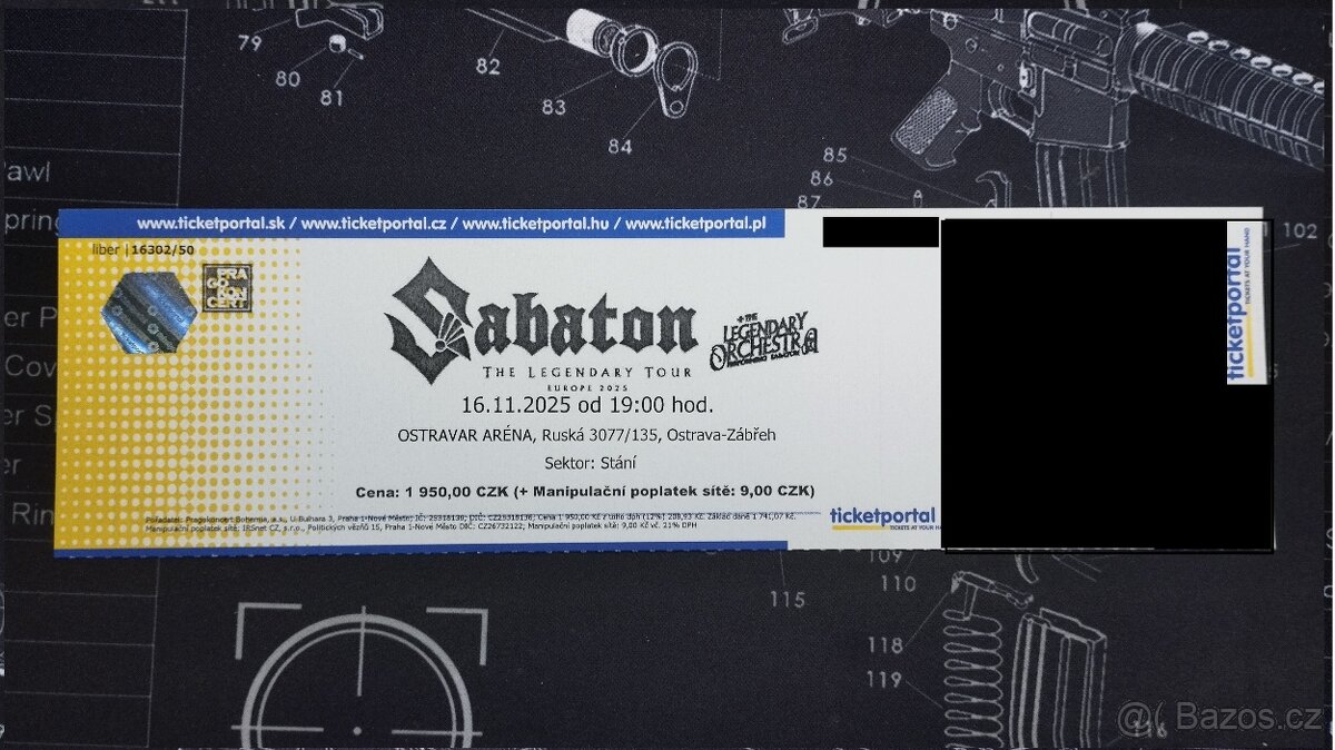 Sabaton-vstupenka