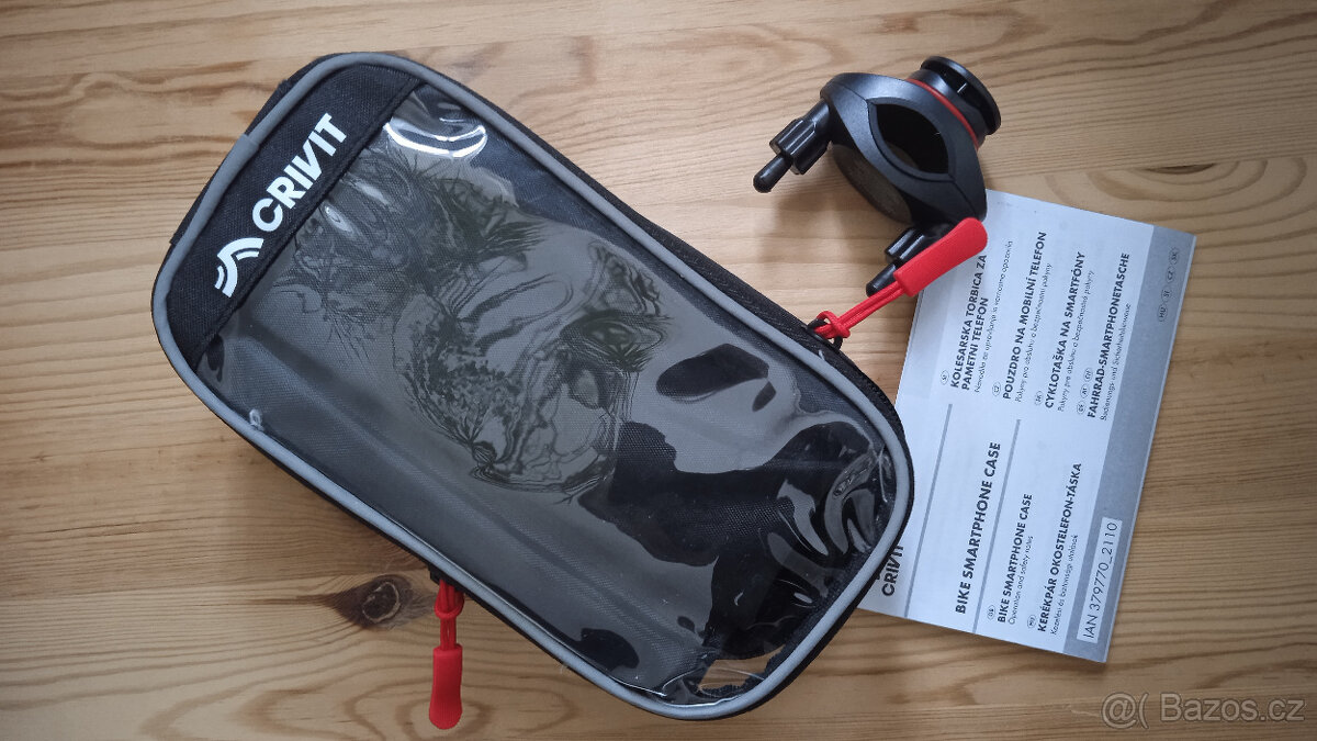 Kapsa na mobil s úložným prostorem na řídítka kola/koloběžky