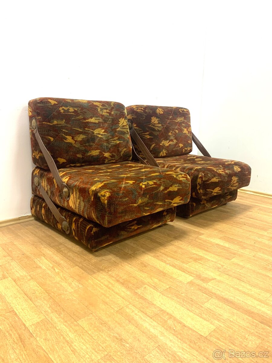 Retro kresla 70. léta rozkládací