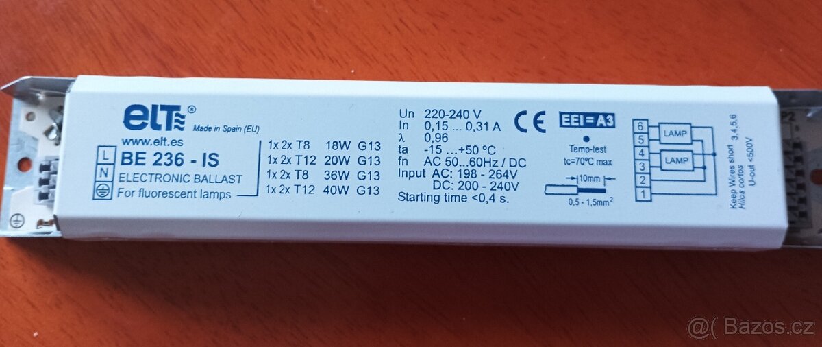 Elektronický předřadník pro zářivky (trafo)