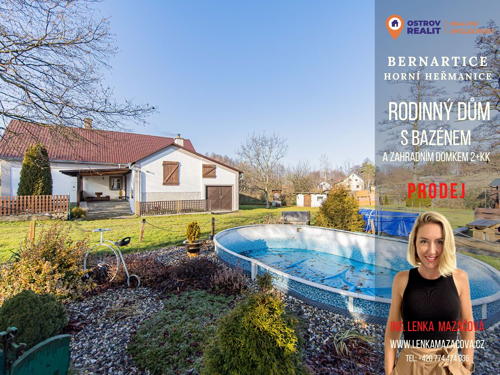 Prodej, rodinný dům, pozemek 1 861 m2, Bernartice