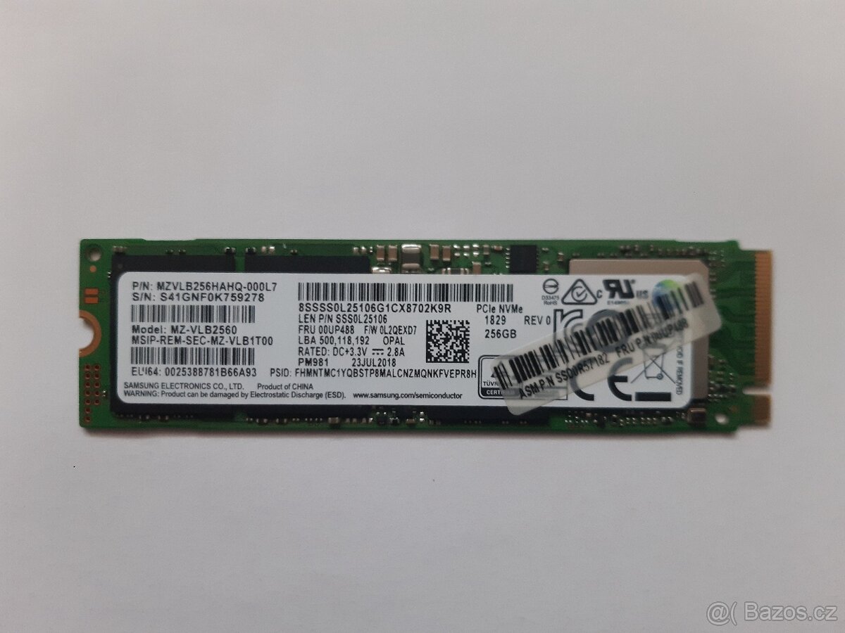 Samsung SSD NVMe 256GB