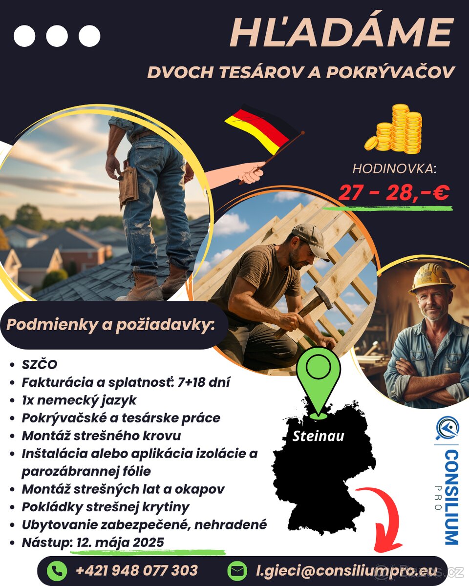 Hľadáme dvoch tesárov/pokrývačov.