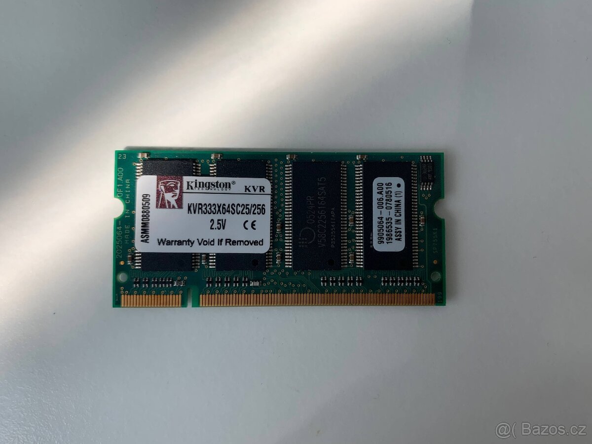 256 MB DDR-RAM 200-pin SO-DIMM PC-2700S 'Kingston KVR333X64S