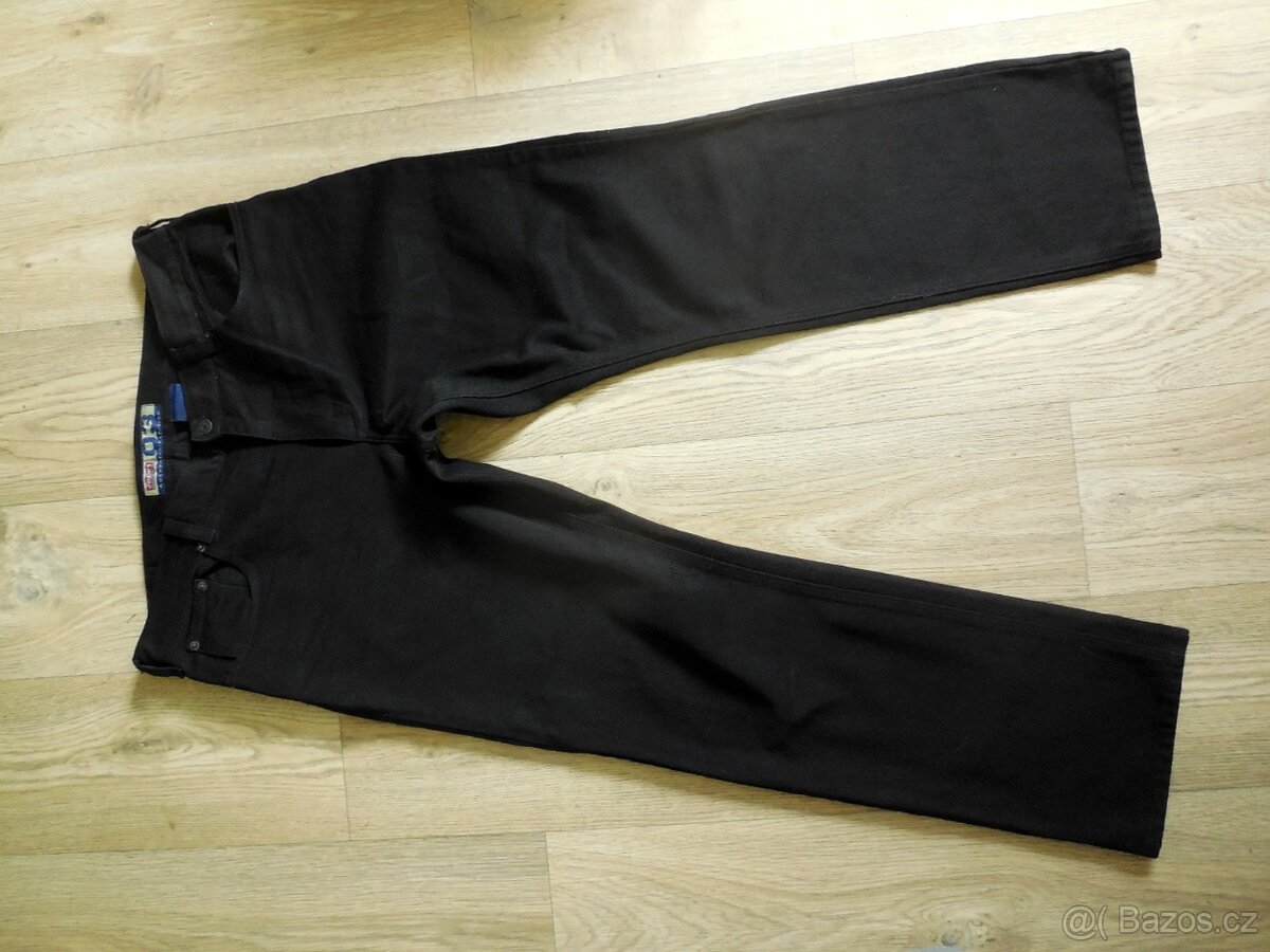 pánské C&A černé rifle rovné, zip ba 40/32 XL p.100