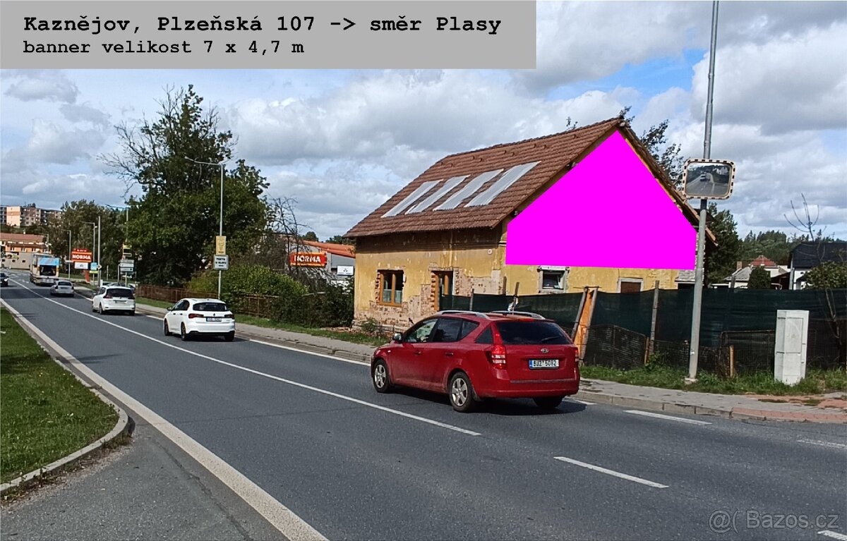 Reklamní plocha Kaznějov ( u hlavní silnice )
