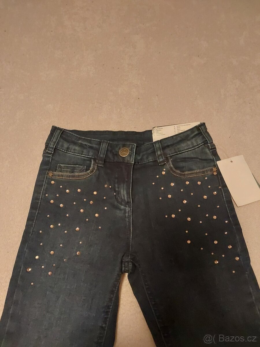 Nové zateplené džíny s kamínky CaA vel. 116