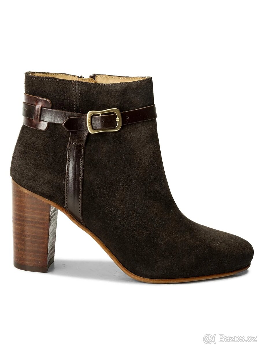 Gant nové kotníkové kozačky na širším podpatku kožené