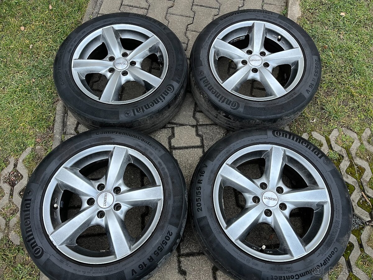 4x alu disky 5x108 R16, letní pneu