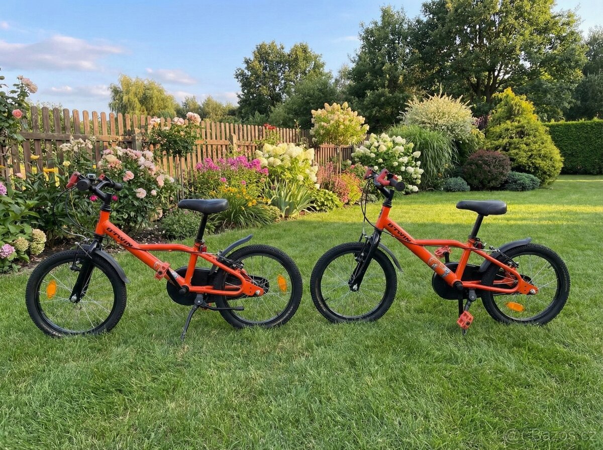 Dětské kolo BTWIN 16” – oranžové, perfektní stav