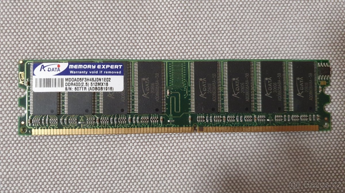 PC paměť ADATA 512MB DDR1 400MHz