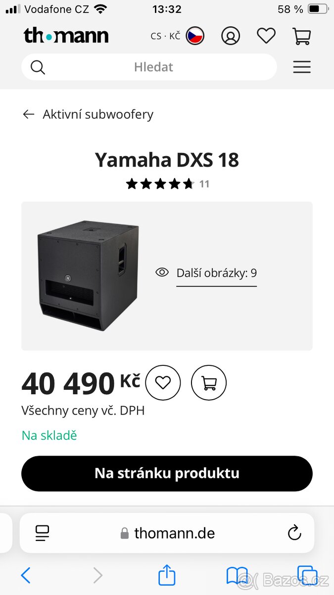 Yamaha DXS 18” aktivní subwoofer