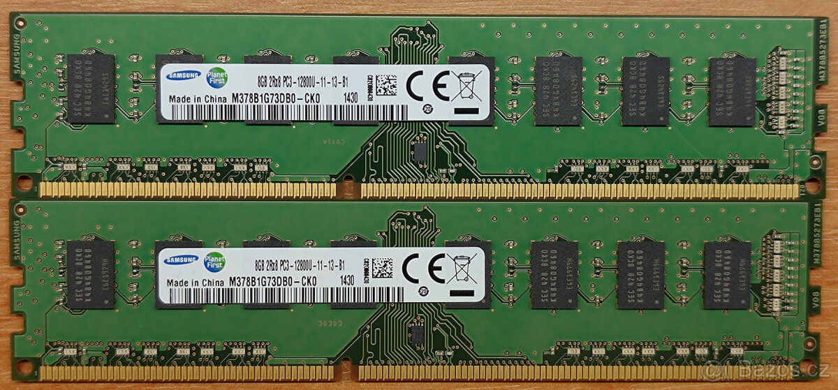 Samsung M378B1G73DB0-CK 2x8GB PC3 12800U DDR3 1600MHz - 16GB