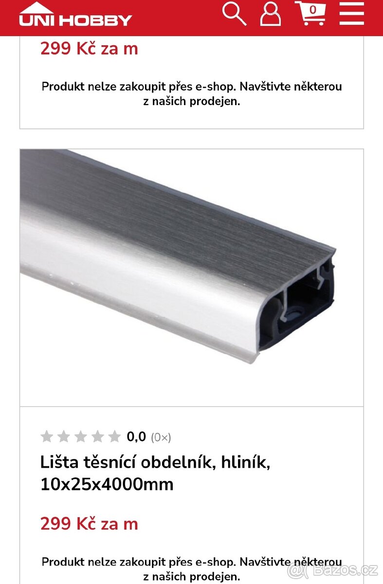 Krásné bílé lišty kuchyňské pracovní desky, nové, 2 ks