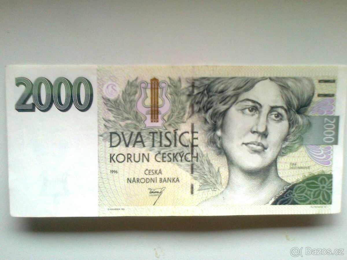 Bankovka 2000 kč, serie A 18, r.96, oboustranně zachovalá