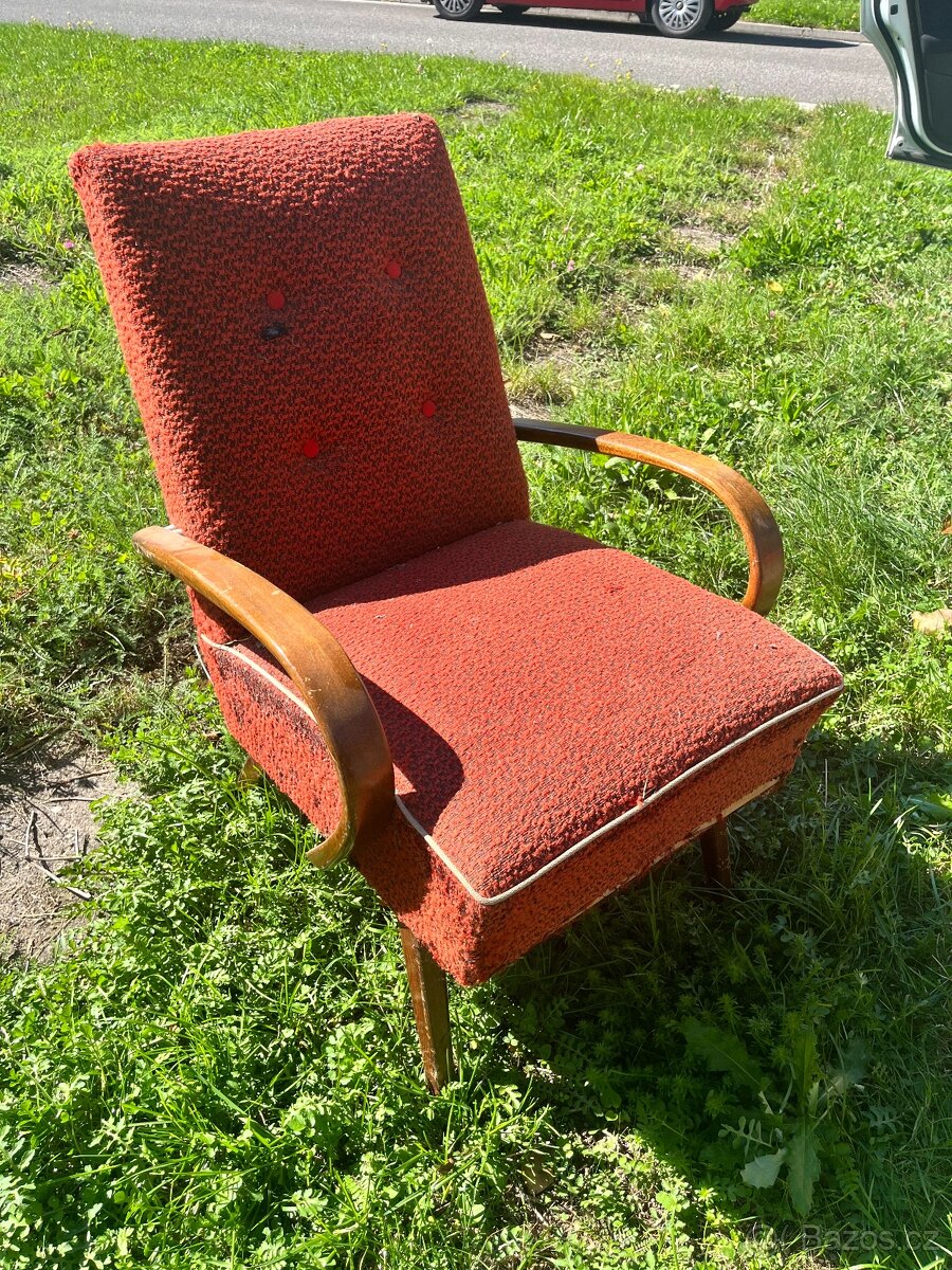 RETRO IKONA K RENOVACI Křeslo ve stylu Halabala