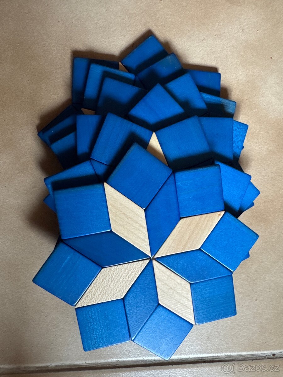 6x NOVÝ dřevěný podtácek - modrá hvězdička