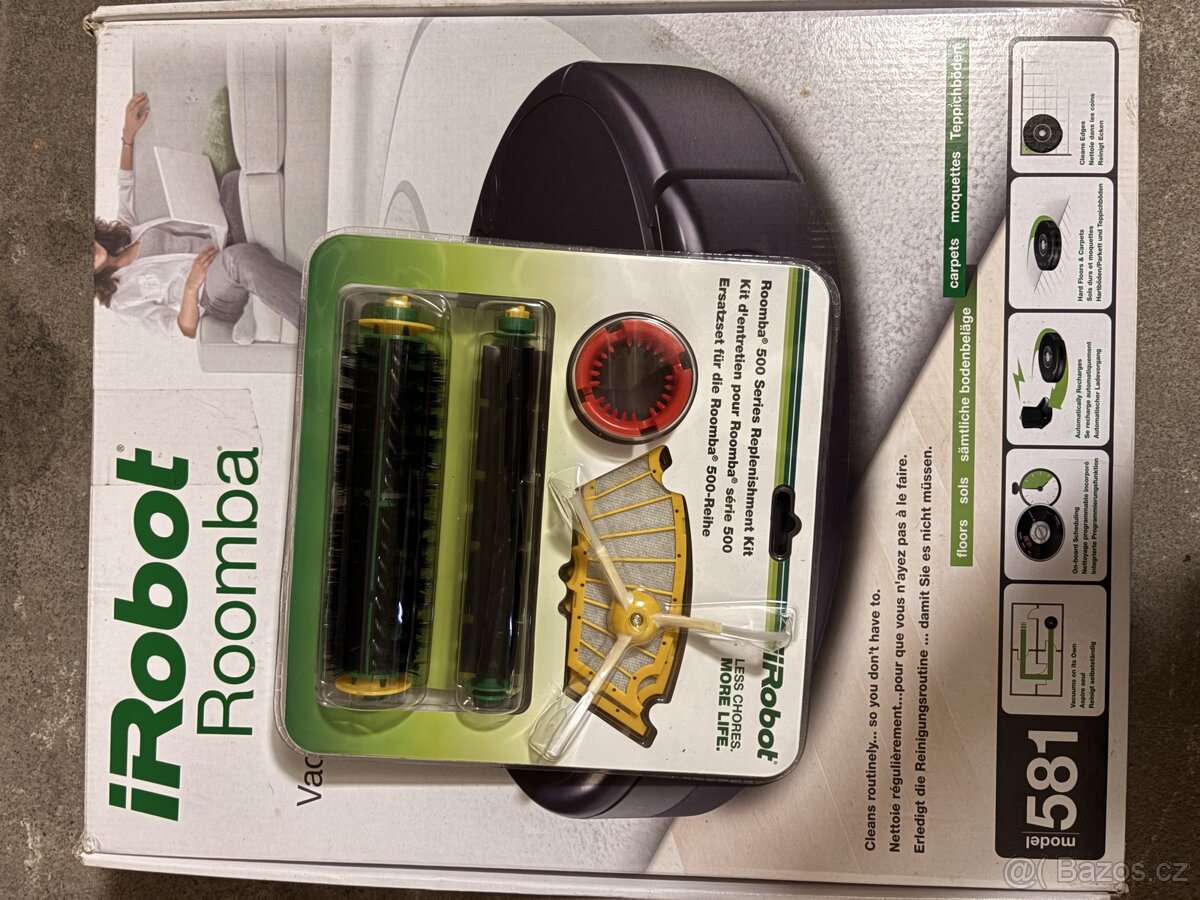 iRobot Roomba 581 – kompletní balení + sada nových kartáčů