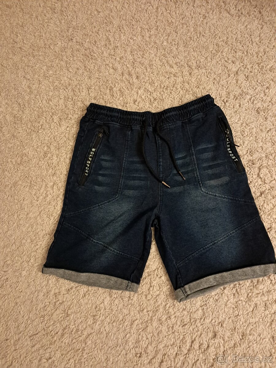 Chlapecké džínové kraťasy, vel. 158, zn. Wolf