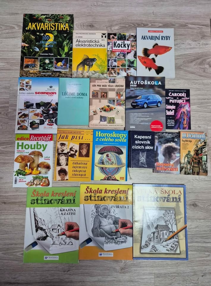 knihy a časopisy,dtest,malování,učebnice,balíkovna 50Kč