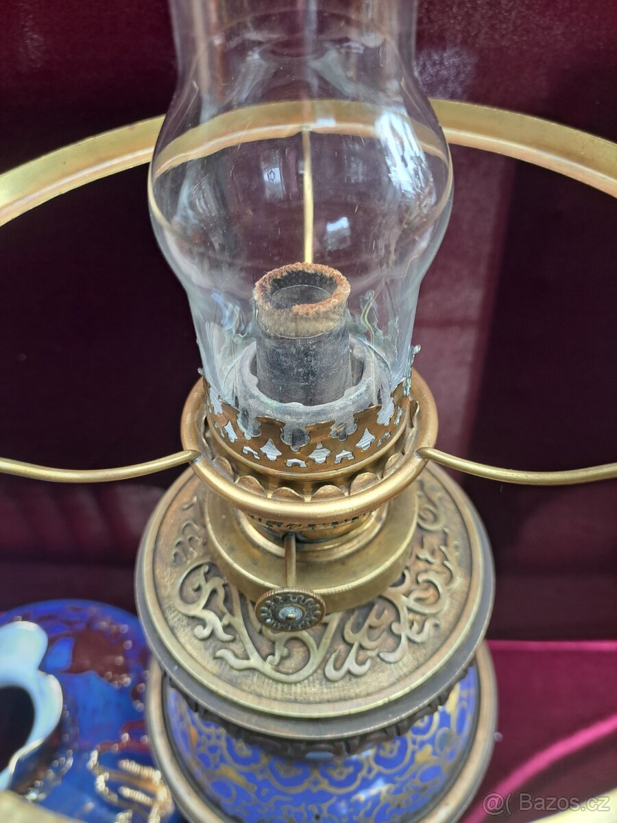 Petrolejová lampa - modrá