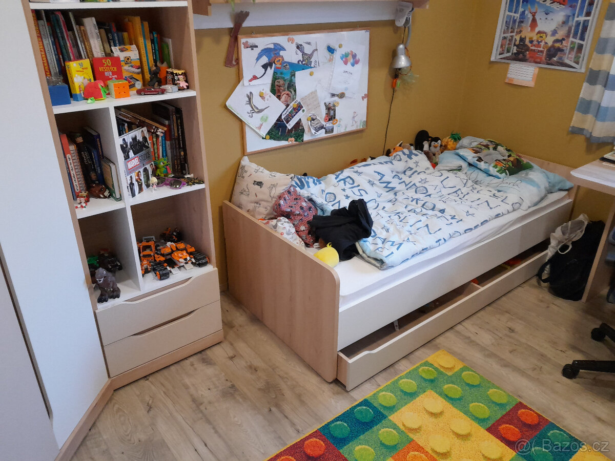 Dětský pokojík, skříně, komoda a postel