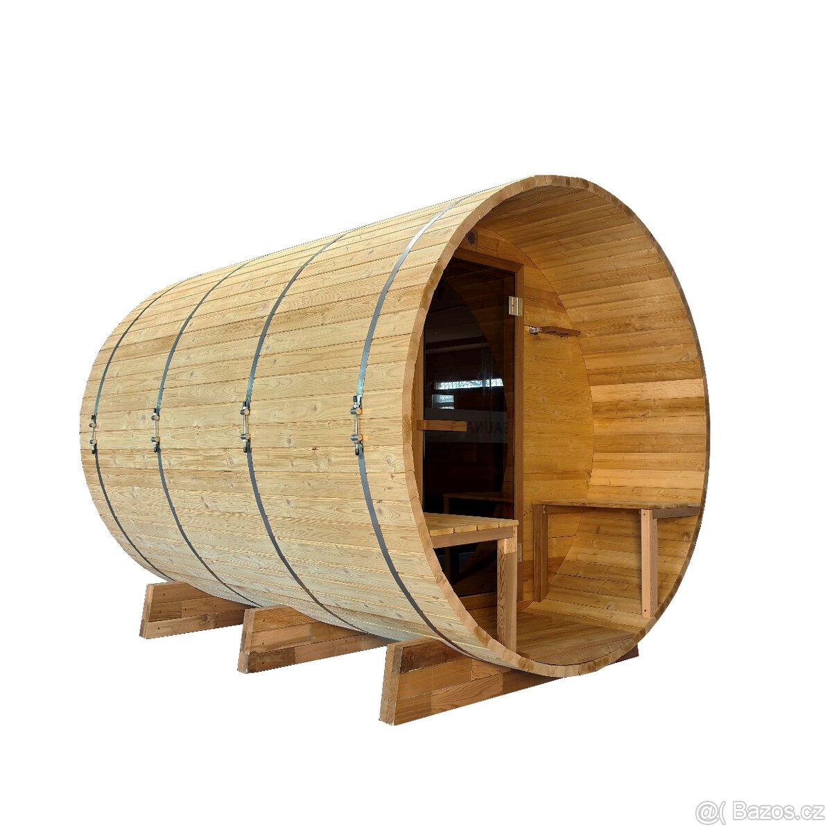 sauna barelová  z panoramatickým oknem