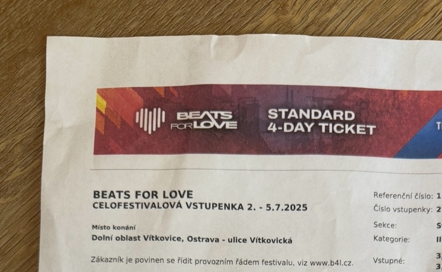 Beats 4 love - 4-denní vstupenka