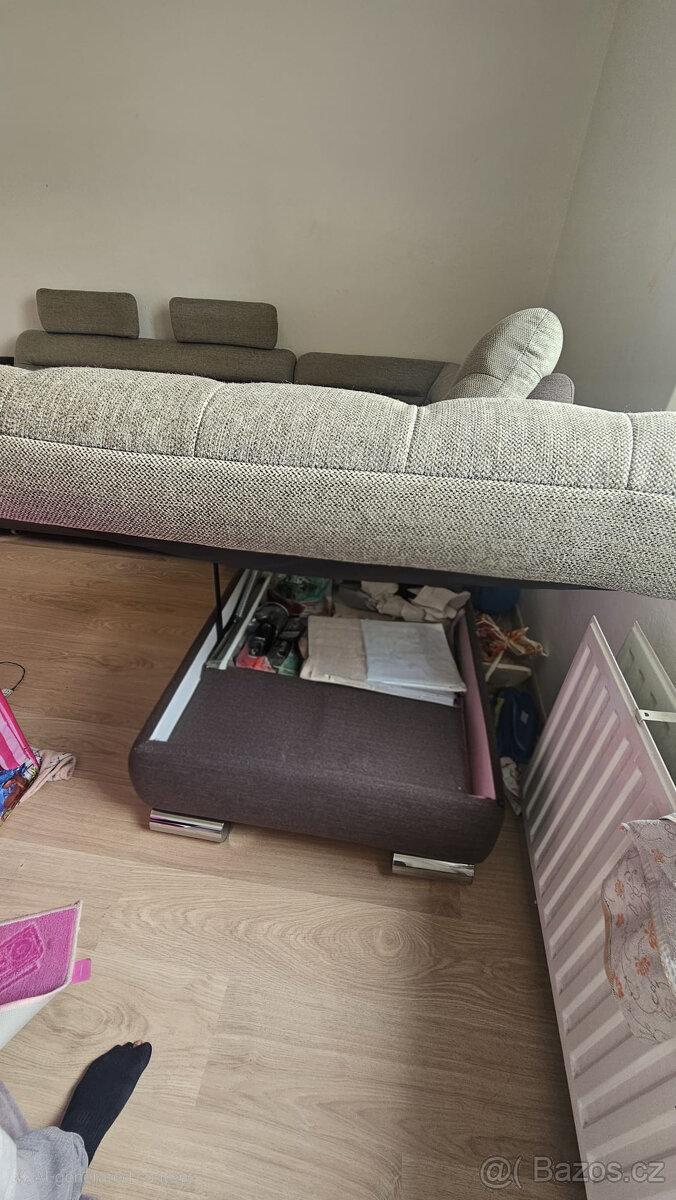 Corner Sofa Bed with coffee table and Storage – For Sale