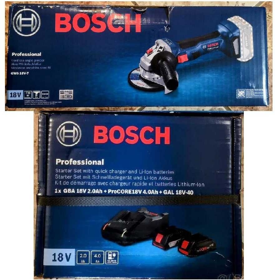 Úhlová bruska Bosch Professional GWS 18V-7+sada baterií