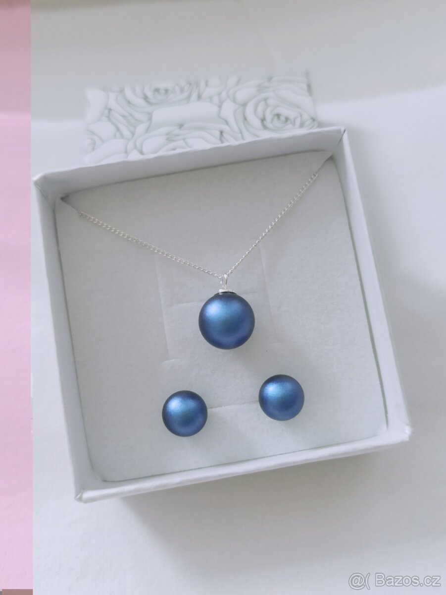 Ag 925 set zdobený perličkami Swarovski Elements