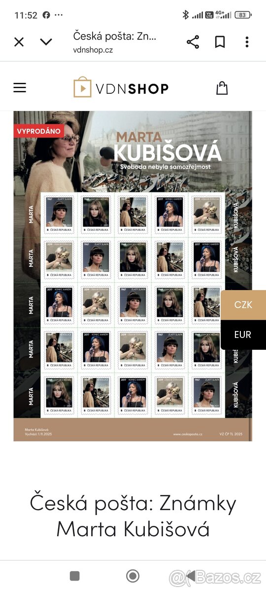 Marta Kubišová známky