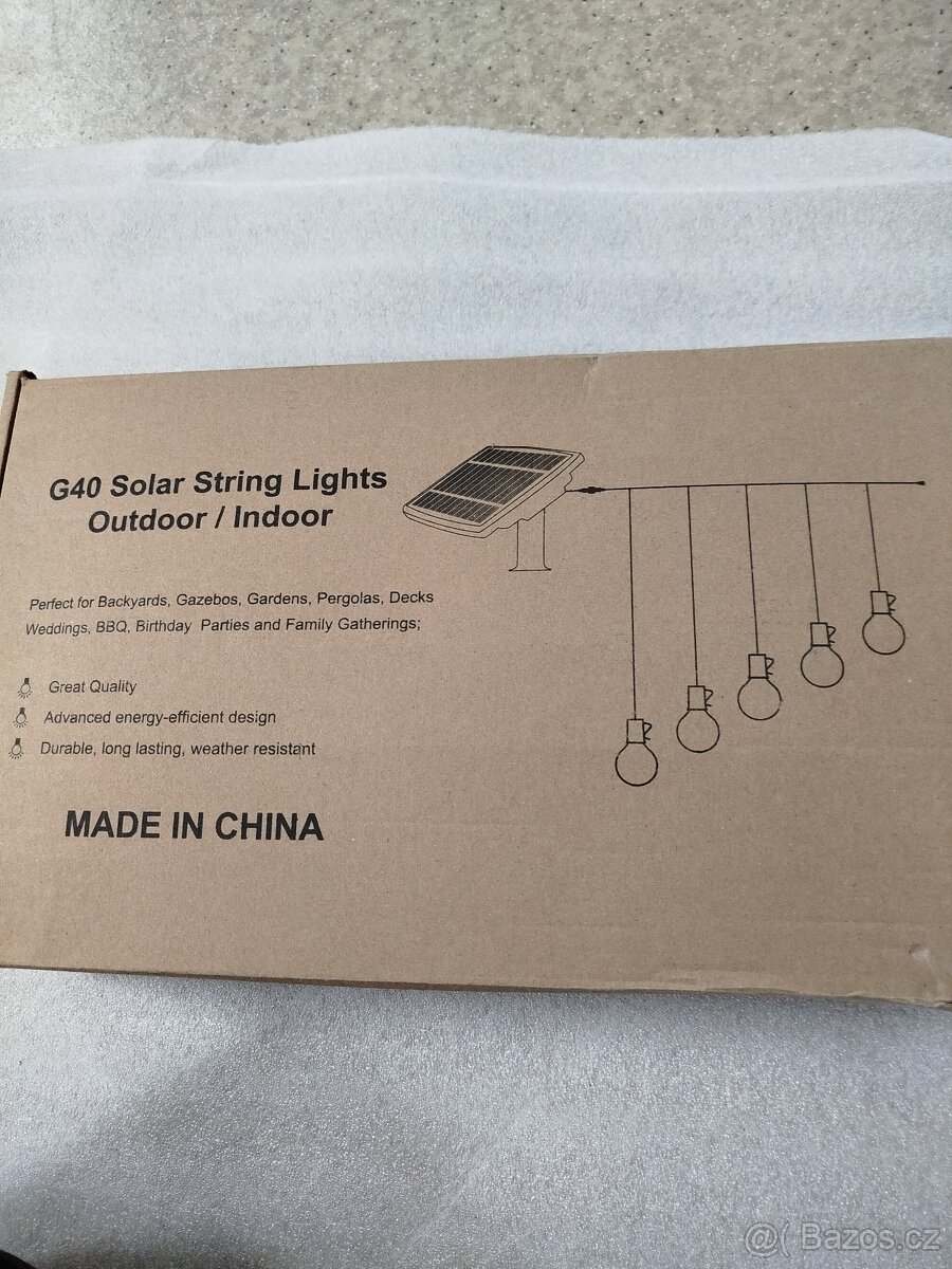 Solární světla girlandy