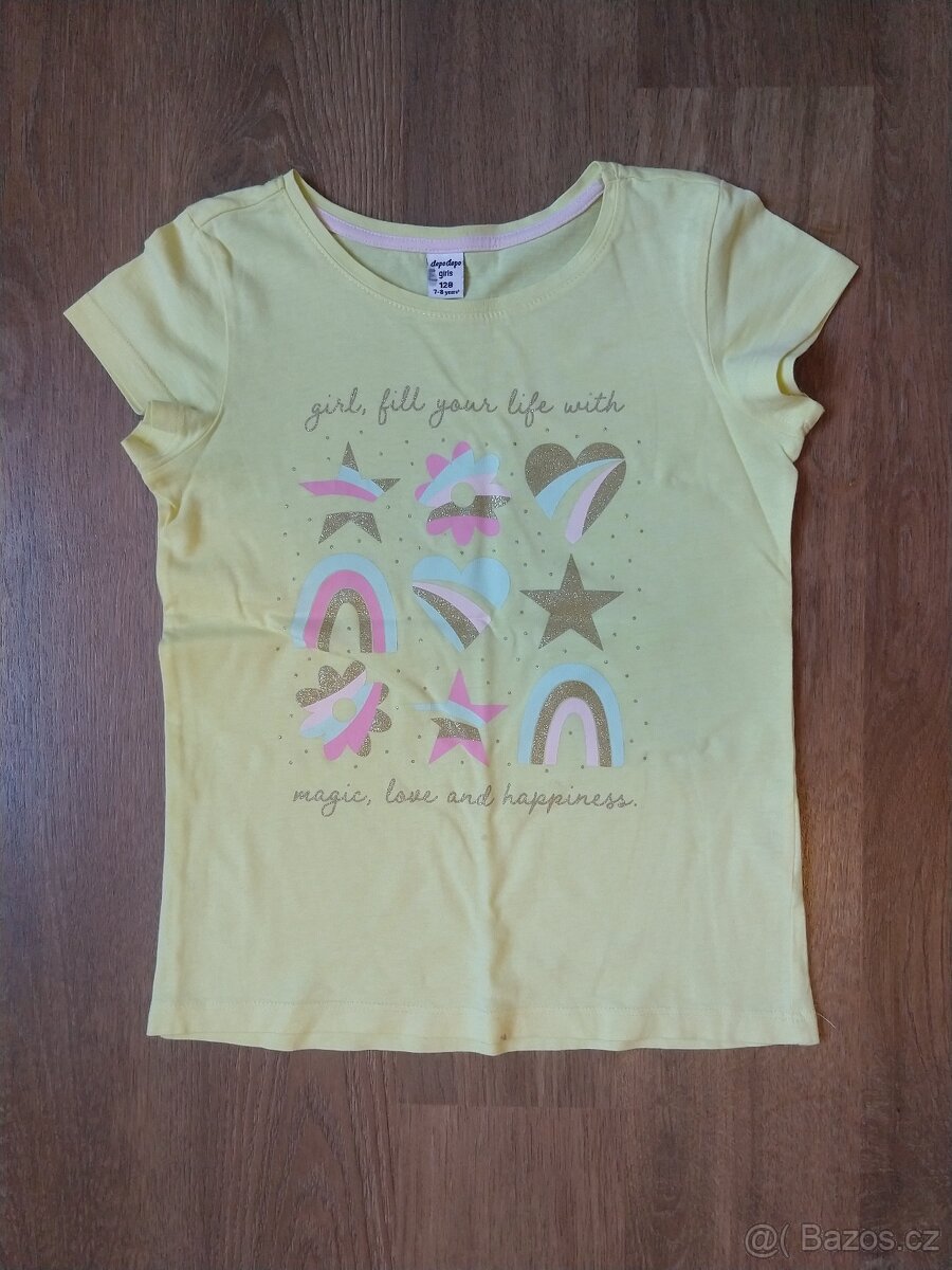 Dívčí tričko s krátkým rukávem vel. 128