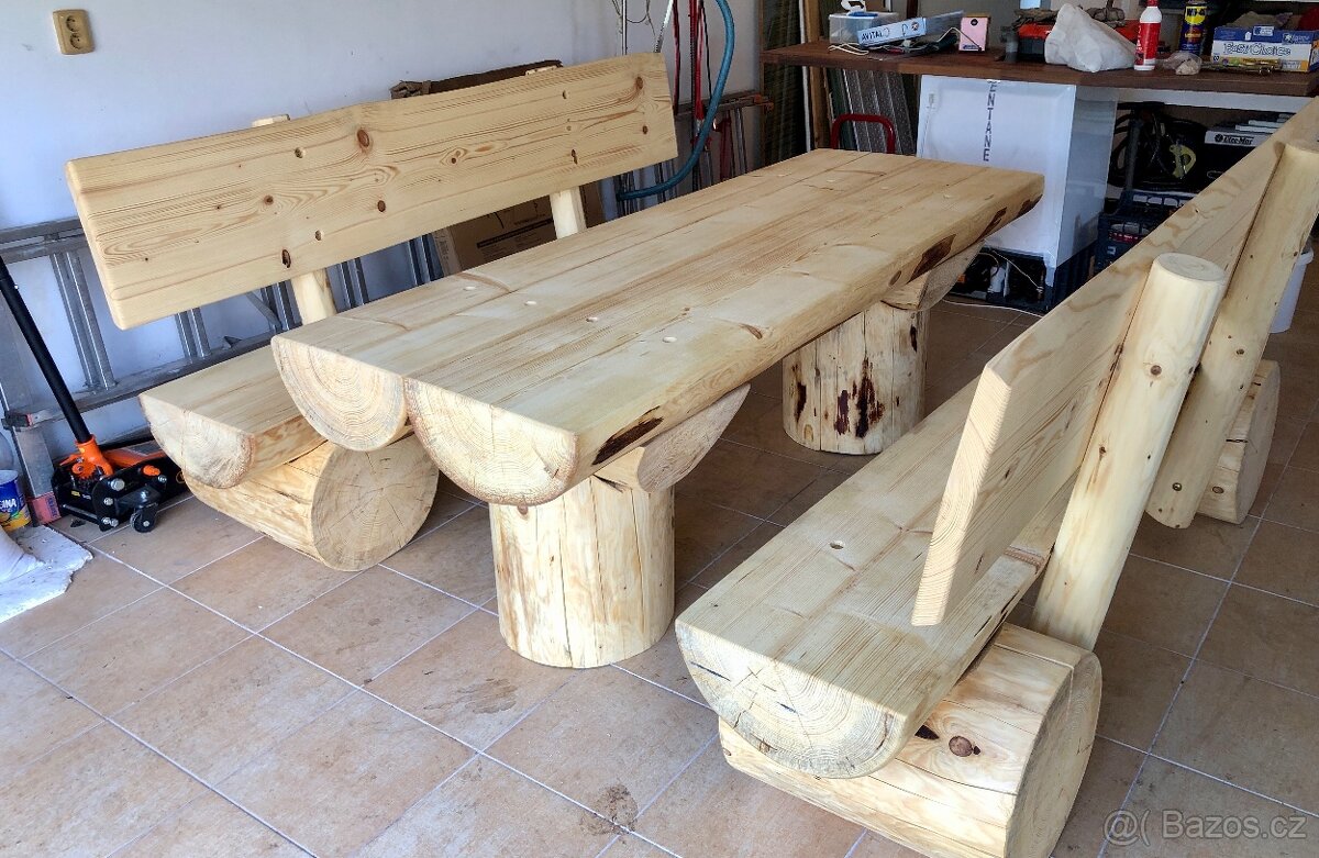Nový robustní venkovní nábytek posezení masiv