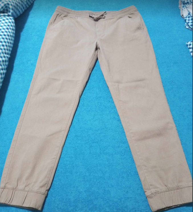 Pánské světlé plátěné kalhoty vel. L