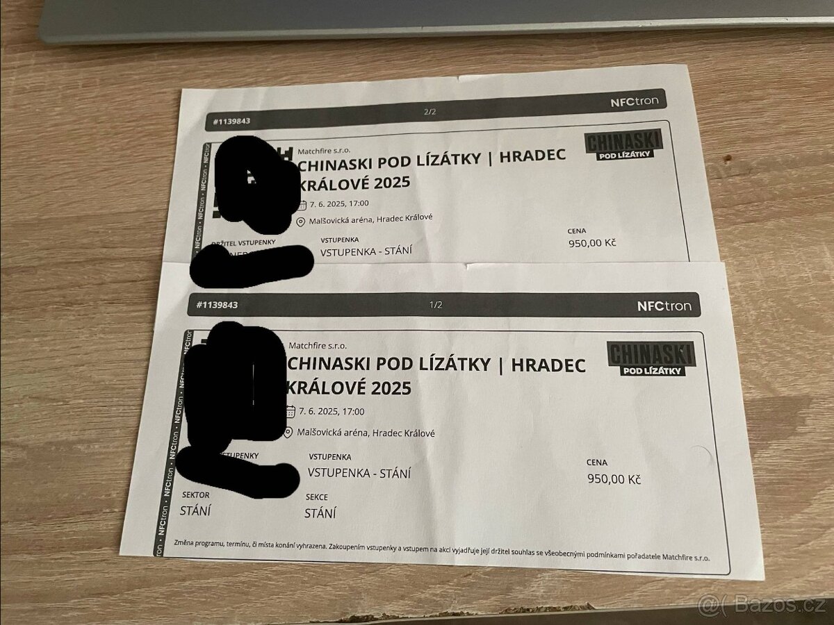 Vstupenky na Chinaski