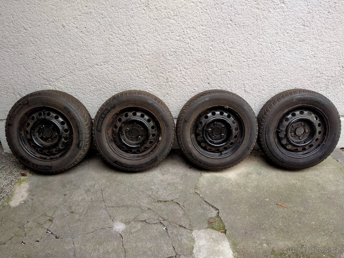 Ocelová kola 6Jx15, 5x114,3, ET 46, zimní pneu