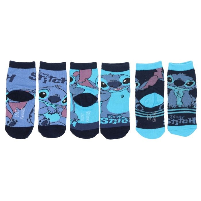 Ponožky Stitch, 3 páry v balení, modré