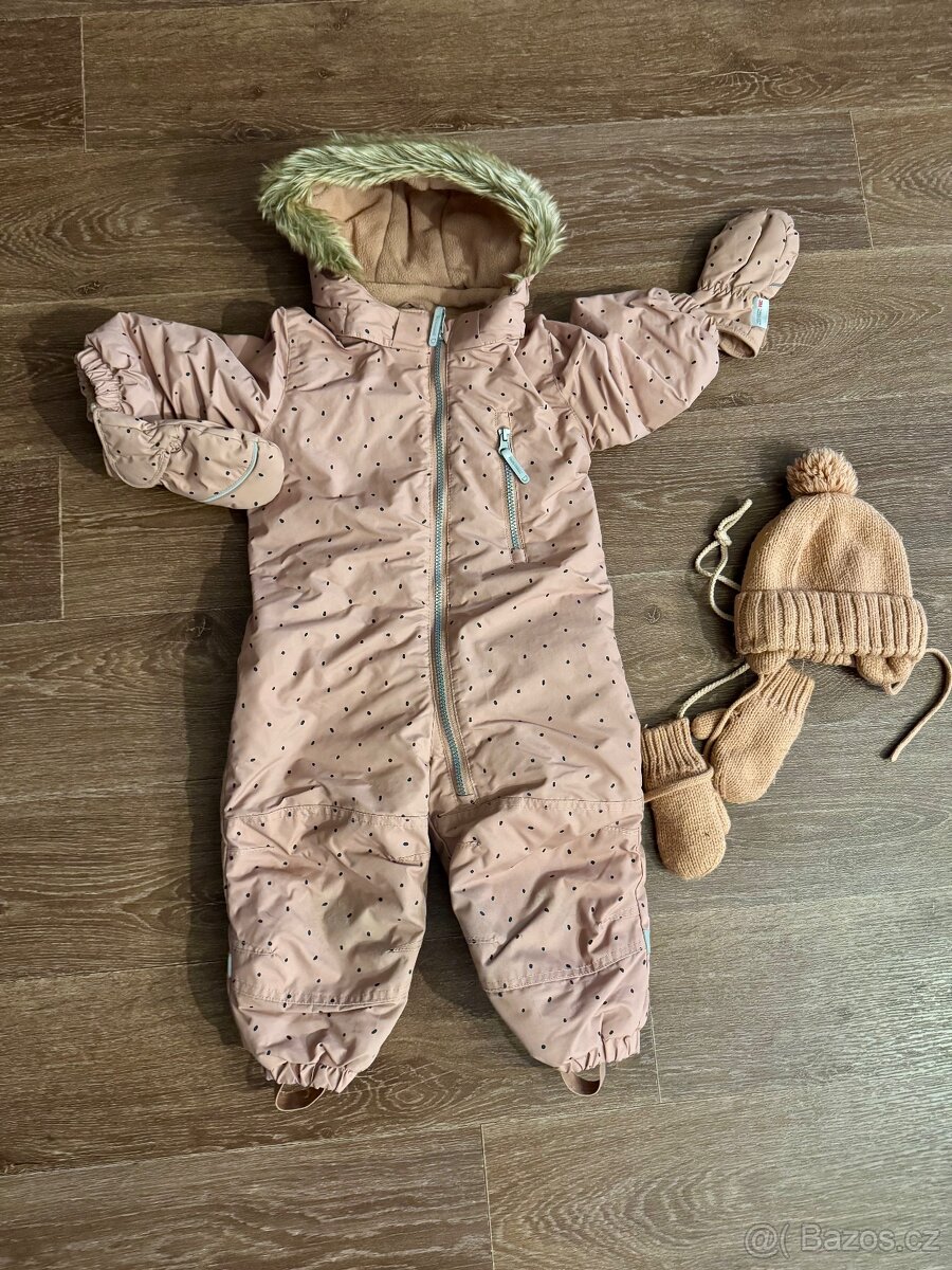 Zimní růžová kombinéza H&M vel. 86