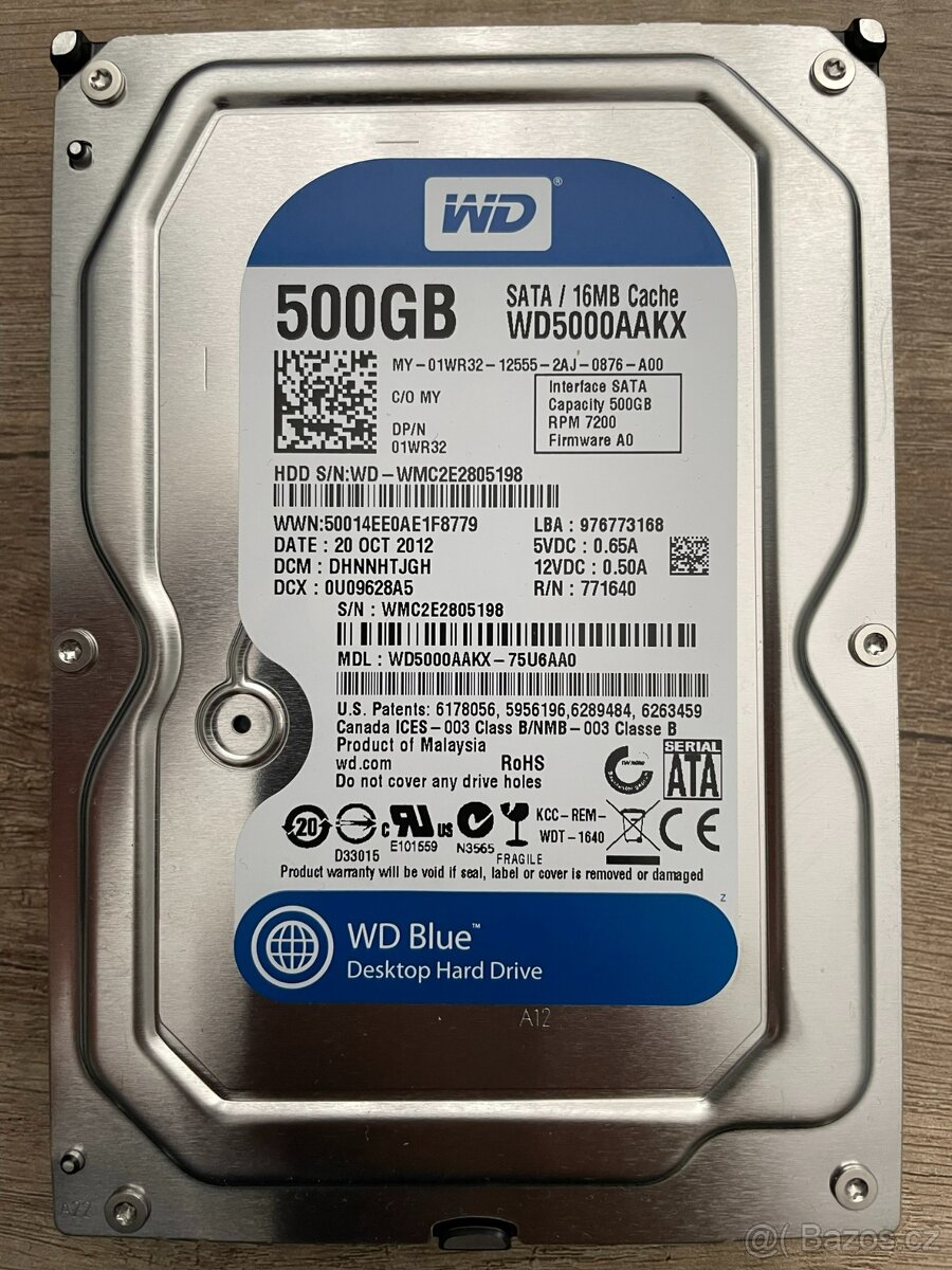 Prodám HDD disk 500GB
